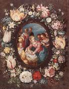 unknow artist The nativity encircled by a garland of flowers Spain oil painting reproduction